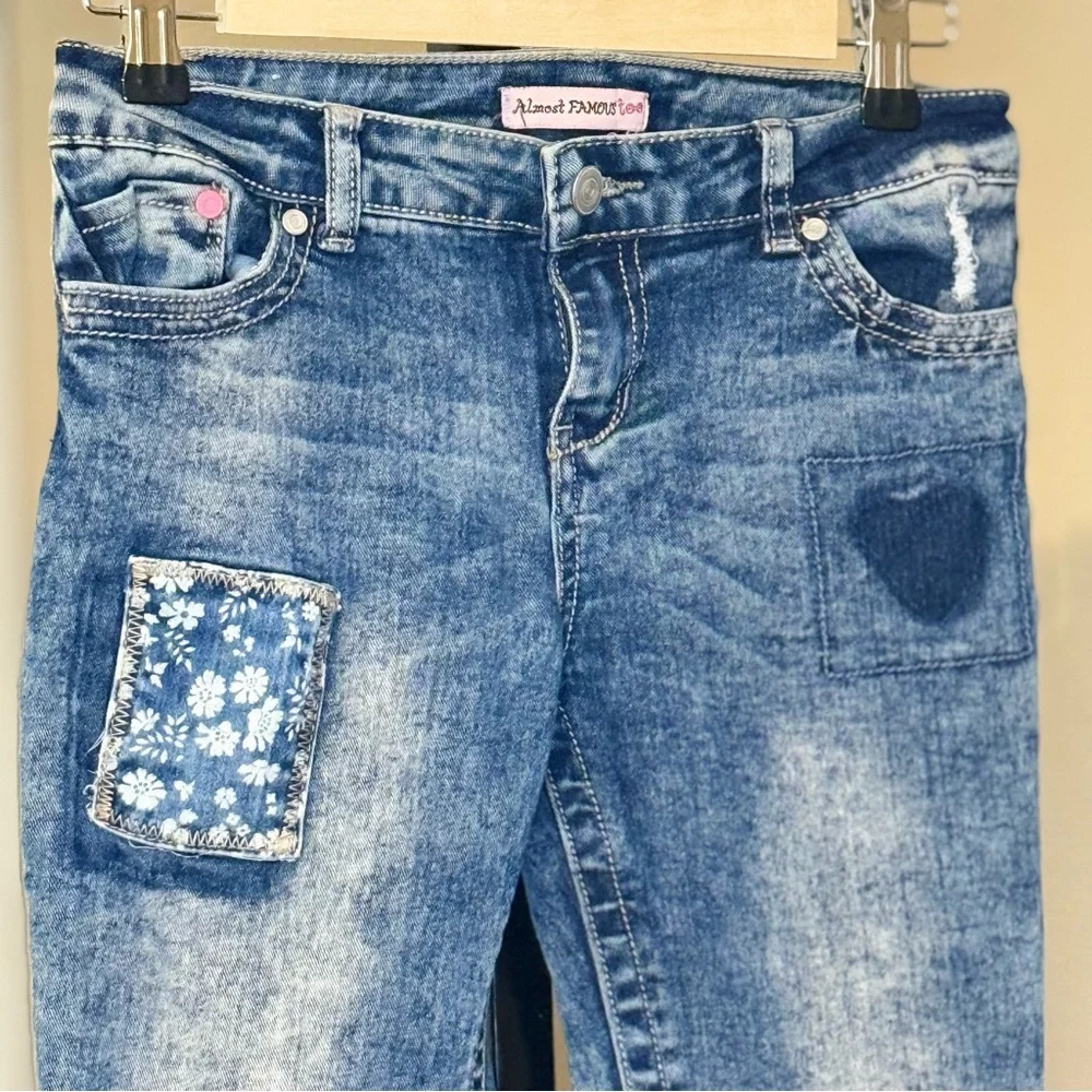 Almost Famous Kids Blue Patchwork Jeans